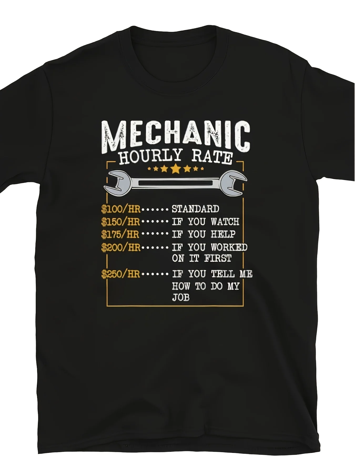 Men's Fun Mechanical Theme T-Shirt, Humorous Car Repair Cost List Print, Short-Sleeve, Round Neck, Casual Style, Comfortable for Daily Wear, XL Version, All-Season, Retro Style, Geometric Pattern, Men's Retro Casual Short-Sleeve T-Shirt, Round Neck P