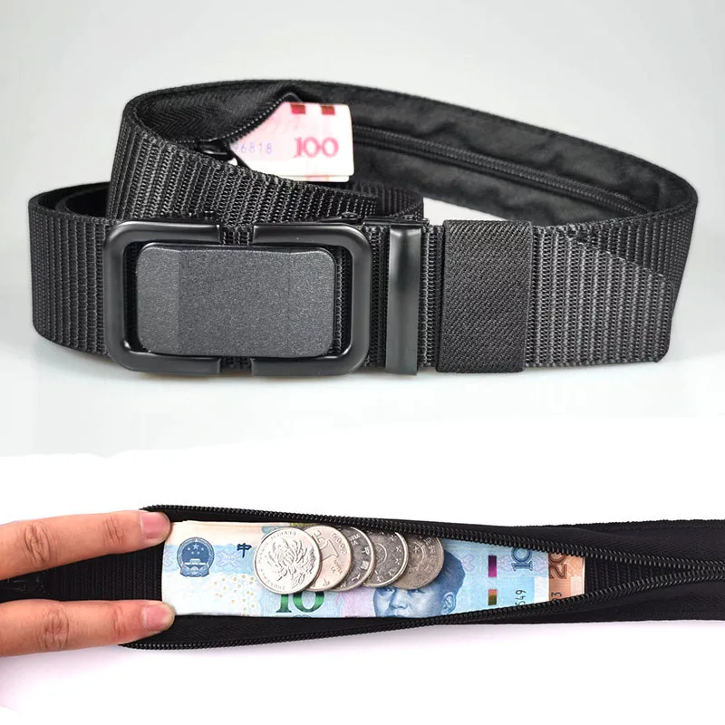 

Travel Security Money Belt Cash Anti-Theft Waistband Canvas Zipper Hidden Purse Belt For Men Women Secret Pocket Waist Strap