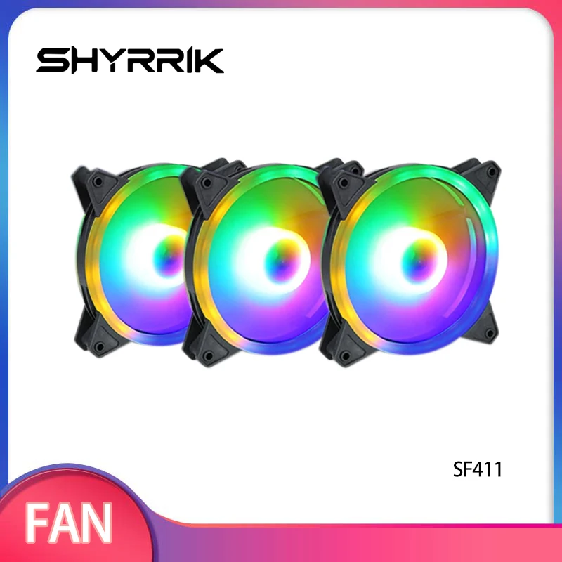 

Вентилятор для корпуса ПК Shyrrik RGB, 12 см, бесшумный, для игрового компьютера, тихий радиатор для LED-аксессуаров ПК