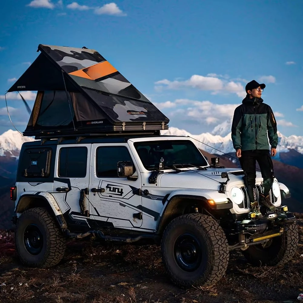 ADA OVERLAND Triangle Aluminum Hard Shell Roof Top Tent 4 Season Waterproof Quick Open SUV Camping Tent Wholesale OEM Custom