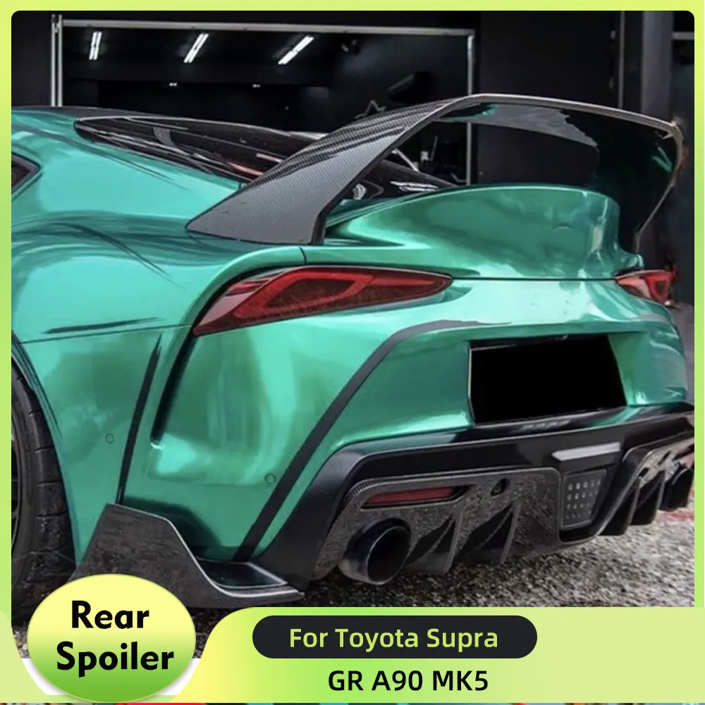 

Real Carbon Fiber Rear Trunk Lid Spoiler Wing for Toyota Supra GR A90 MK5 Coupe 2019-2021 Boot Spoiler Lip Wing Car Styling