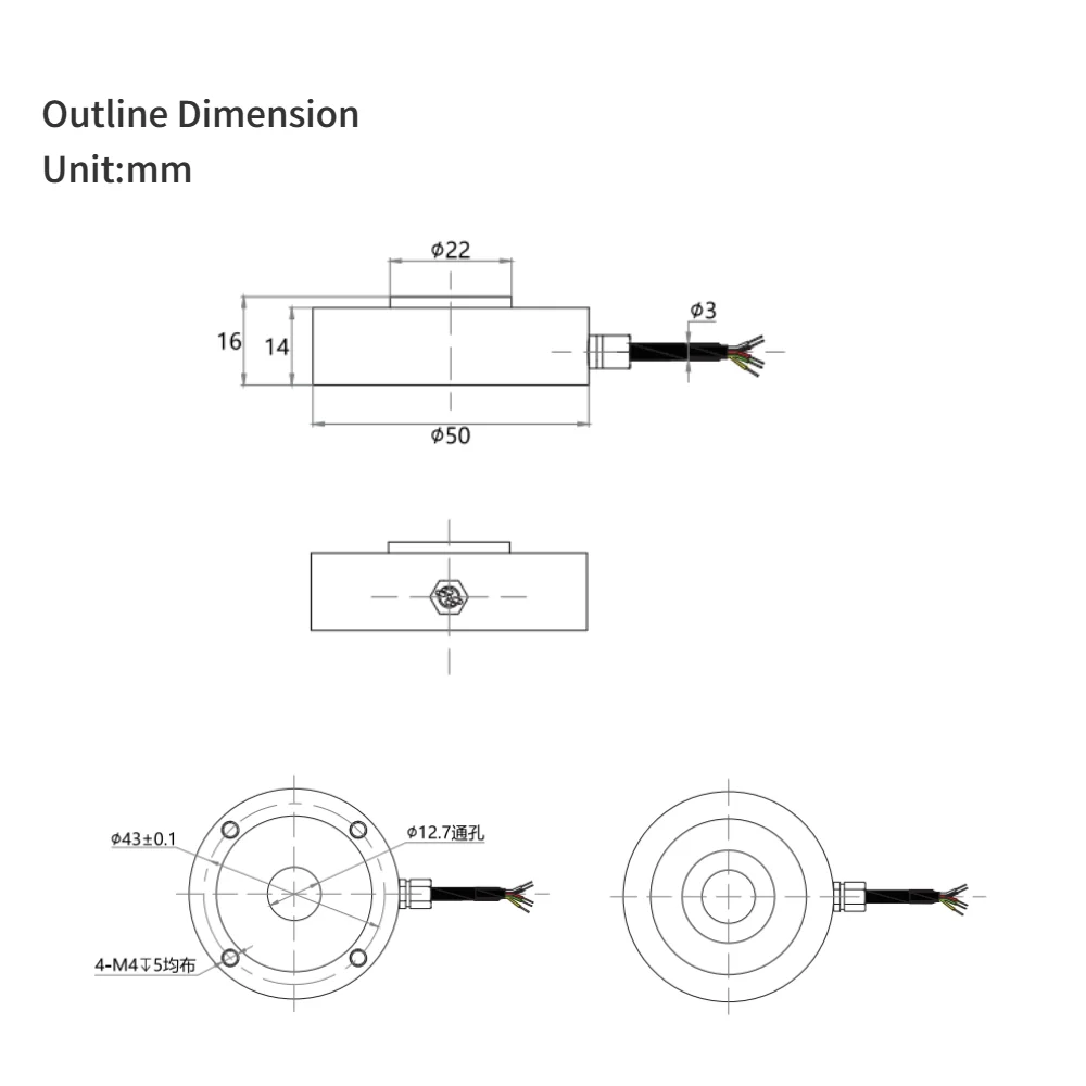 LFE‑19A Stainless Steel Ring‑Shaped Force Sensor, 0‑500kg Resistance Strain Load Cell 500kg Capacity