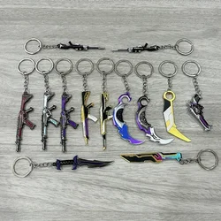 Valorant Weapon Keychain Reaver Karambit Vandal Prime Champions Skins Samurai Sword Pocketknife Weapon Model Gifts Toys for Boys