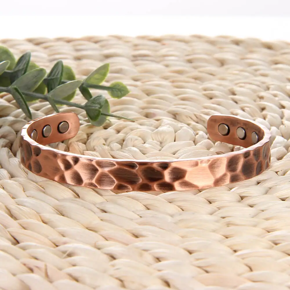 Copper Bracelets for Women , 99.99% Pure Copper Jewelry Benefits Health Unique Design with 3500 Gauss Magnets Adjustable Cuff