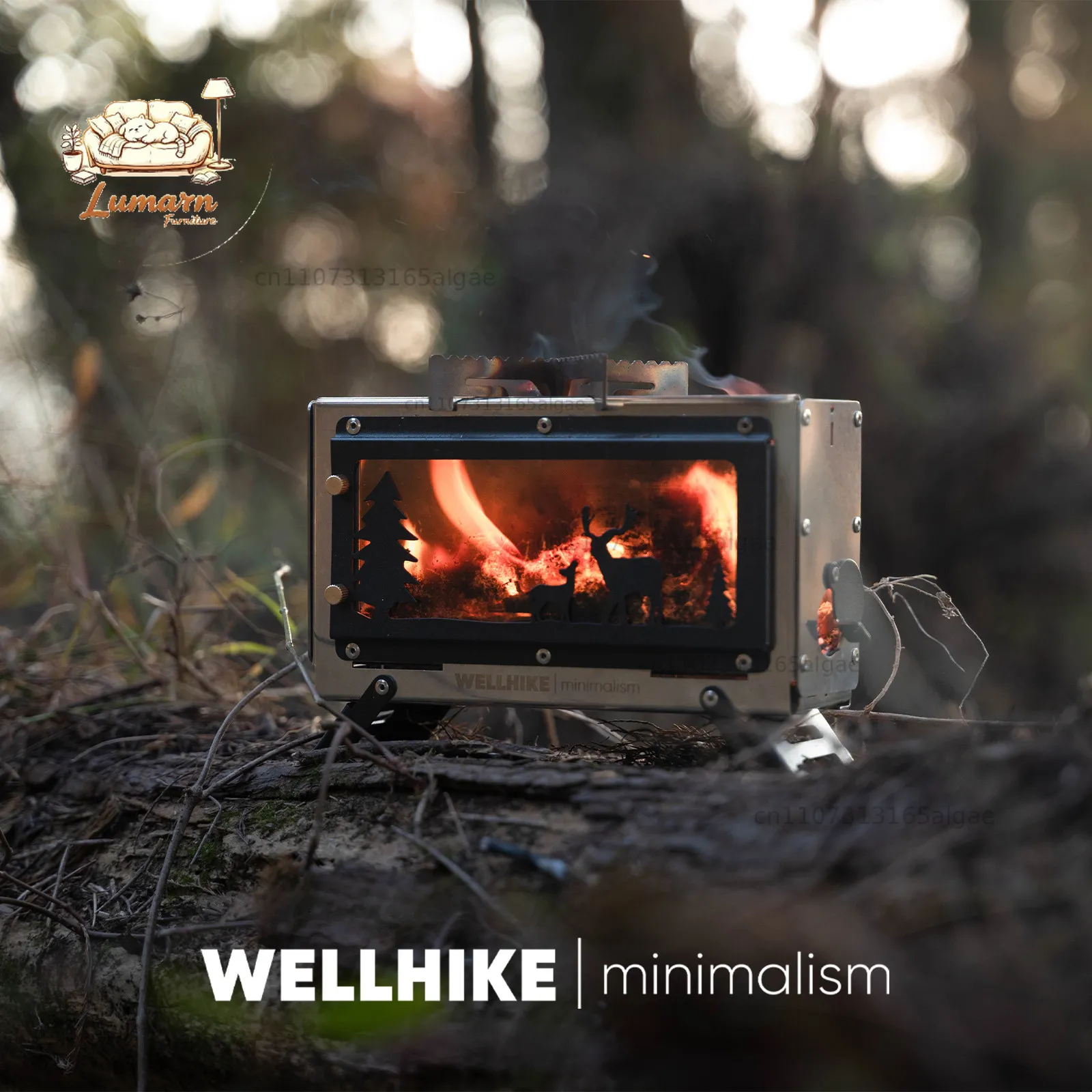 WELLHIKE Flame Dance Mini Table Furnace Outdoor Camping Portable Folding Carbon Fire Watch Fire Surround Furnace