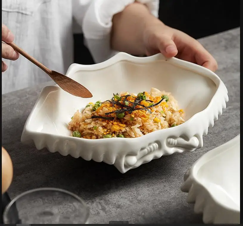 

Керамическая тарелка с крабом, тарелки с западной едой, сервировочная миска для супа, лапши, блюдо с фруктами, салатники, десертные миски