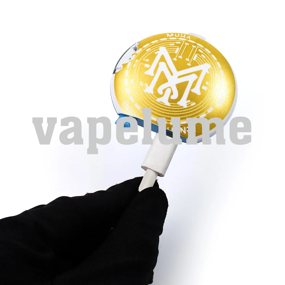 

2.0 Empty MUHA Vape E-cigs No Oil Rechargable Round Disposable Pod Kit Clear Window Light Up Child Proof Lock Square Container