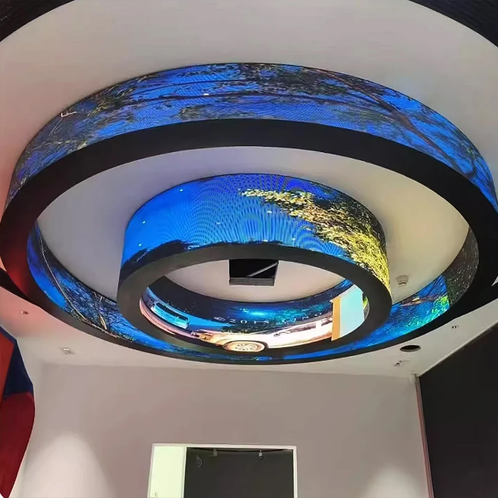 Digital LED Soft Flexible Module Display Screen Advertising Film LED Display Screen  Curved LED Video Wall Screen. - view 4
