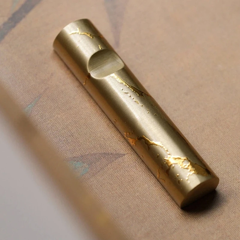 Chinese Brass Calligraphy Pen Holder Vintage Brush Rest Calligraphy Writing Desk Organizer Ancient Style Pen Rack Study Supplies