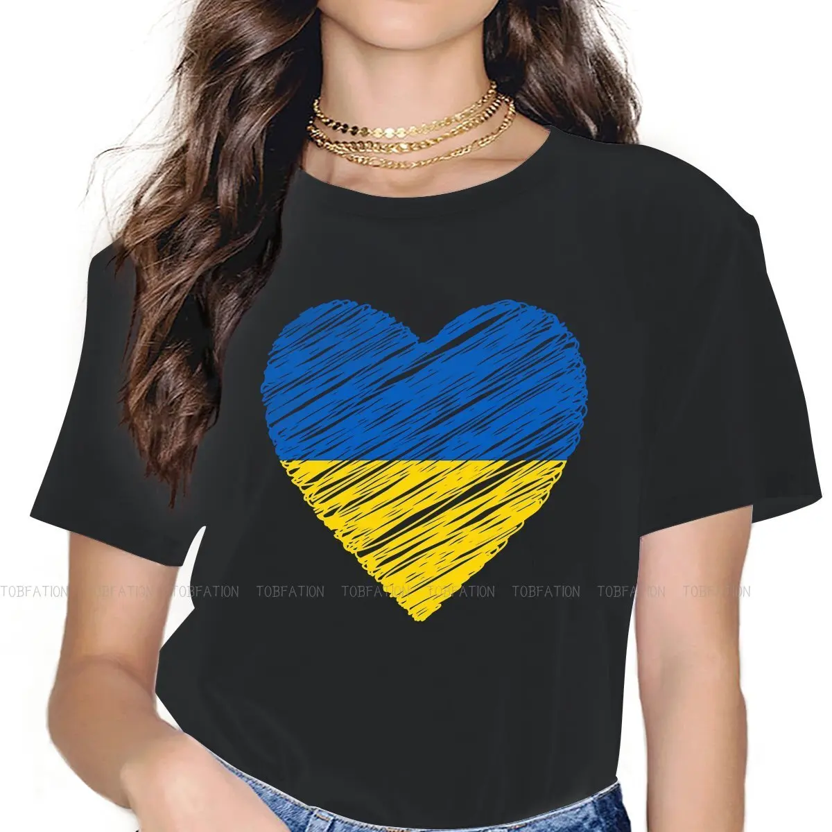 I Love Ukraine Women Tshirts  Gothic Vintage Female Clothing Cotton Graphic Streetwear