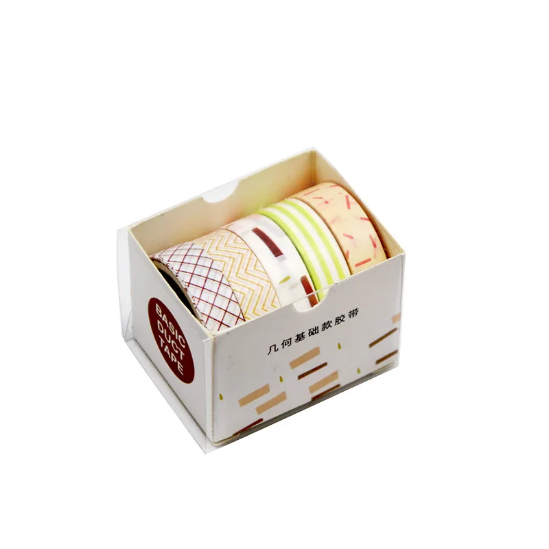 5 Rolls Hand Account Tape Gift Box Set Hand Account Book Decorative Material and Paper Tape Sticker Washi Tape Kawaii