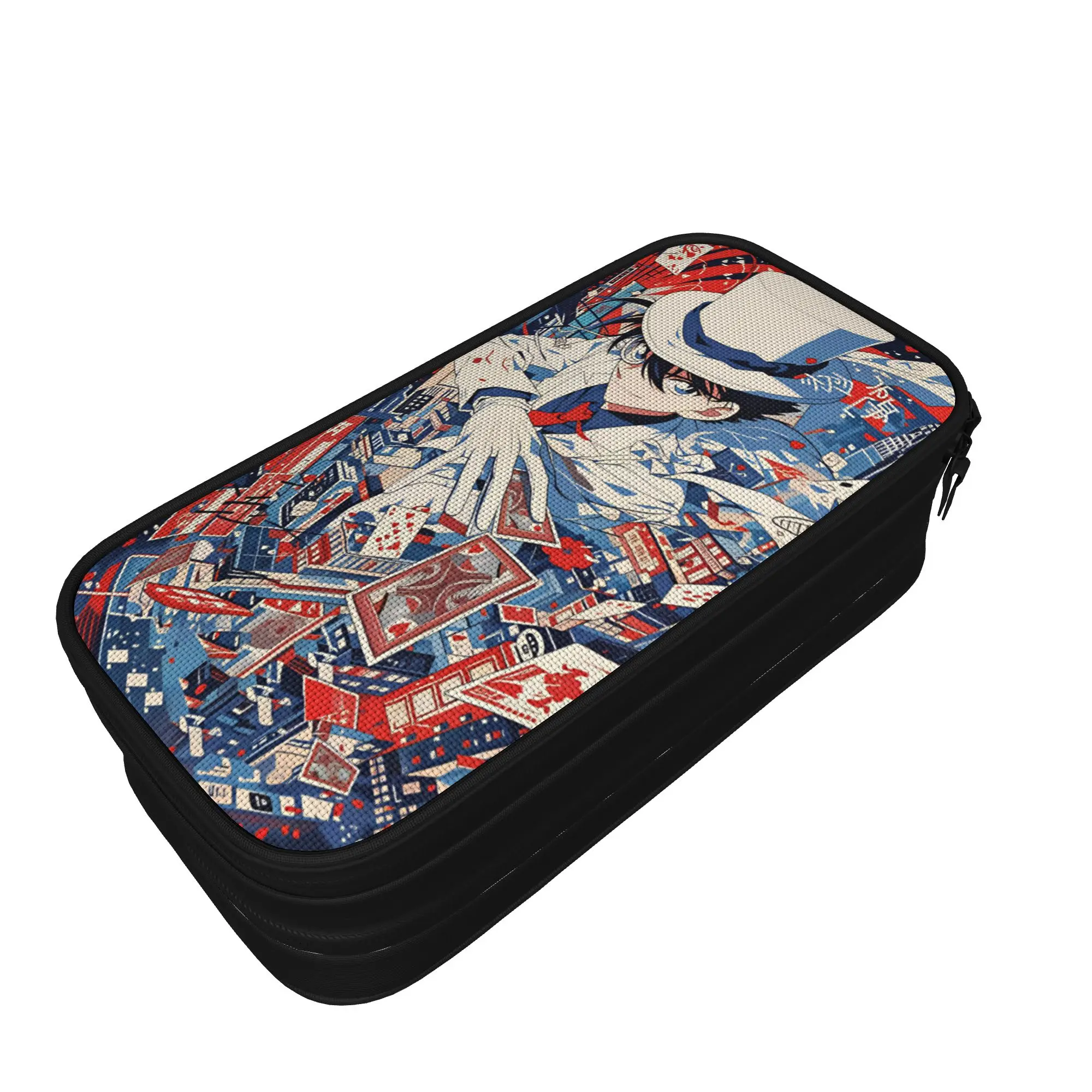 Lovely Pencil Case Detectives Conans Pencil Box  School Pencil Cases Boy Girl Double Layer Custom DIY Stationery Organizer