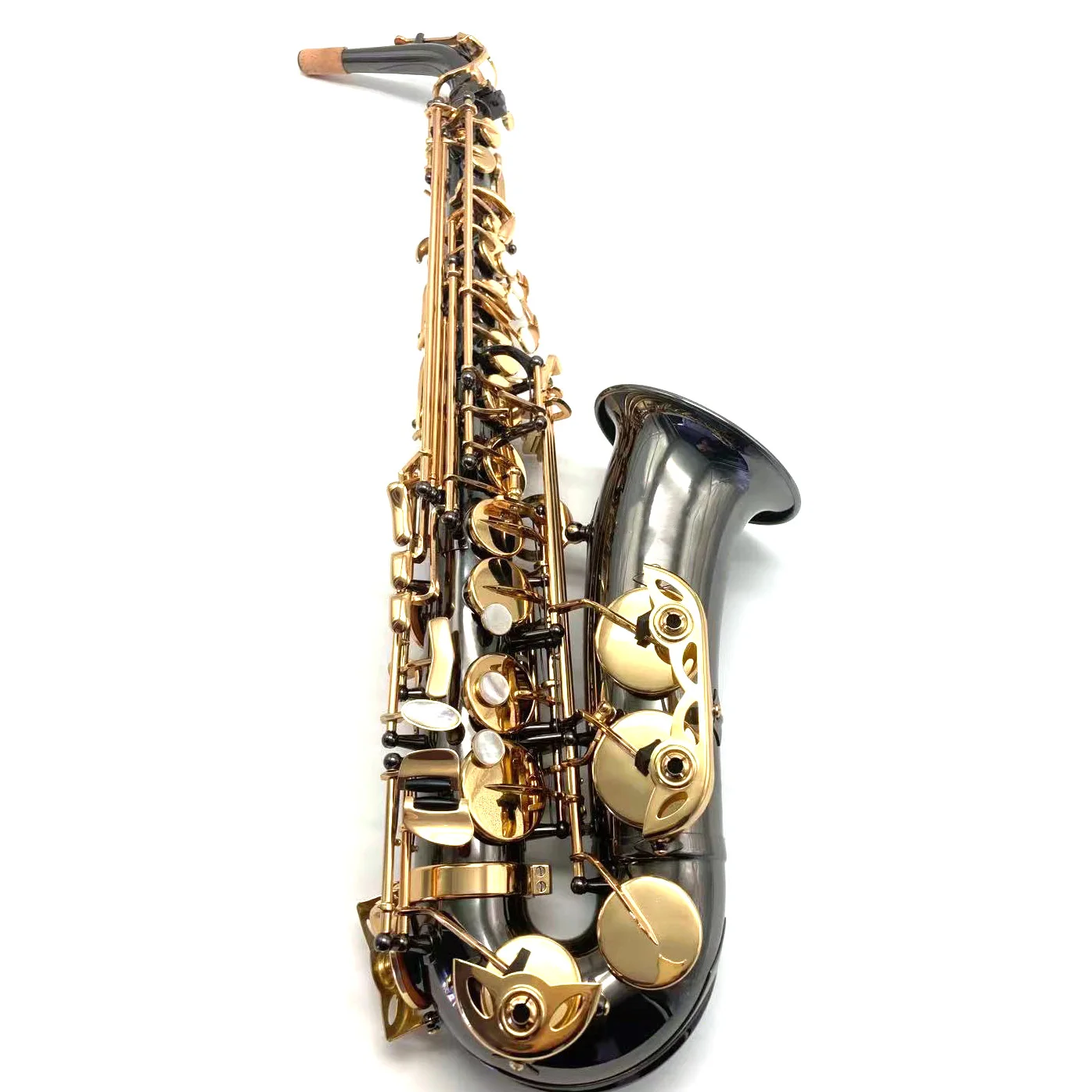 New Style Woodwind Instrument Black Color Body Gold Lacquer Key soprano Saxophone