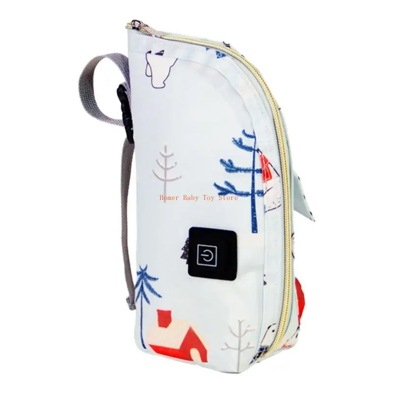 J0PF Scaldabiberon USB Scaldalatte da viaggio portatile Biberon con copertura calda Borsa termica per termostato isolante