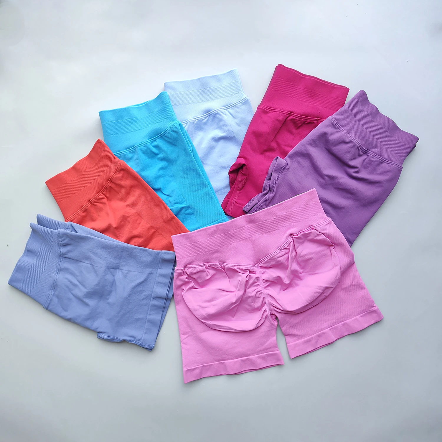 Impact Shorts 4.5 Gym Seamless Shorts Woman Fitness Biker Low Ribbed Band Workout Clothes Scrunch Butt Yoga Short De Sport Femme image 4