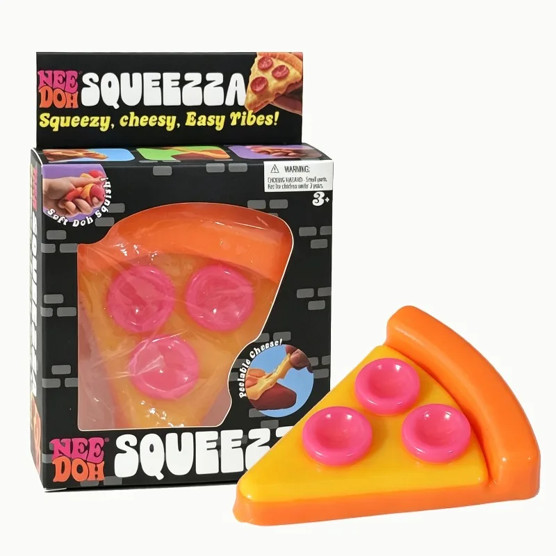 Schylling Needoh Pizza Peace Cake Squeeze Fidget Sensory Toy Slow Rebound Relief Squishy Anxiety Adults ADHD Focus Comfort Toy