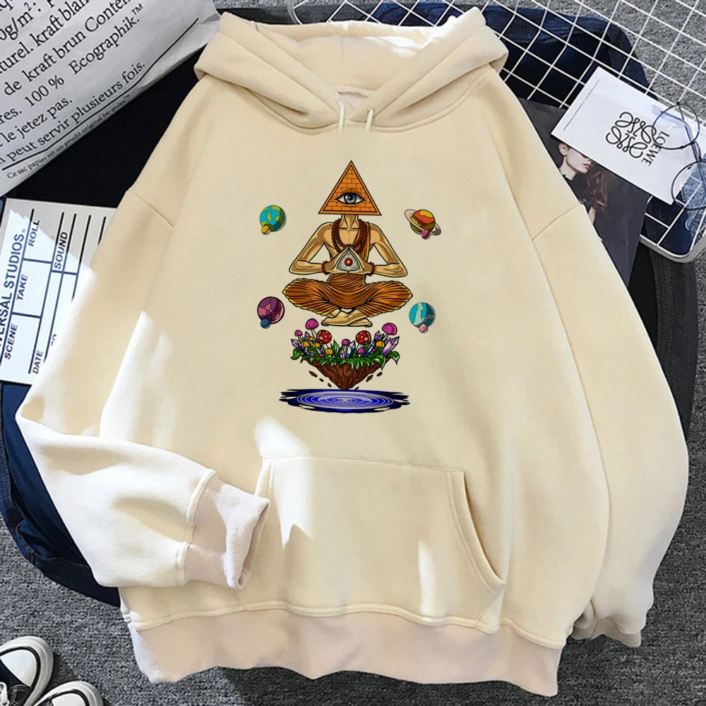 Sudaderas con capucha psicodélicas para mujer, ropa de calle harajuku con gráfico de setas mágicas, Alien, anime