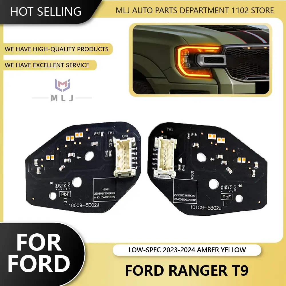 Amber Yellow Light For Ford Ranger T9 2023 2024 Low Configuration LED Headlight Chip Angel Eye Chip DRL Board Car Accessories