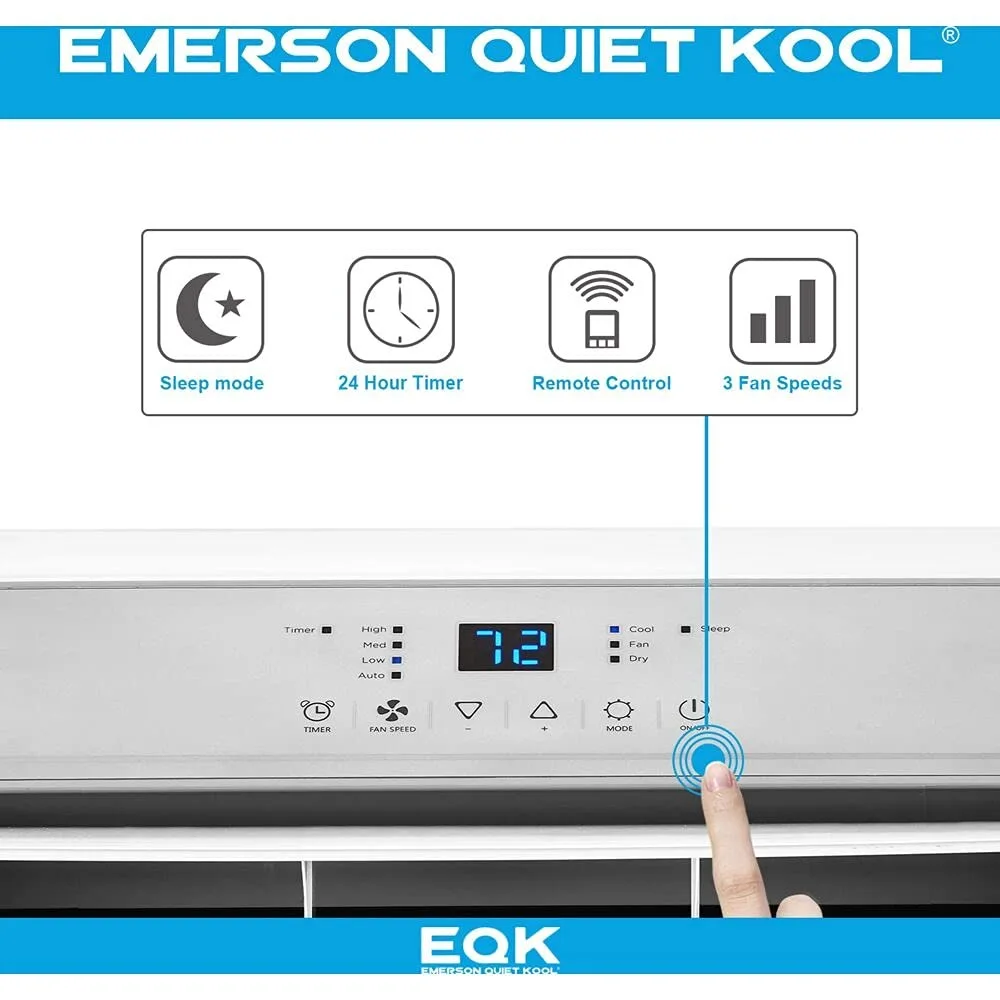 Emerson silent Kool 14000 BTU ASHRAE/10000 BTU DOE 115V портативный кондиционер с обогревателем, осушителем и дистанционным управлением,