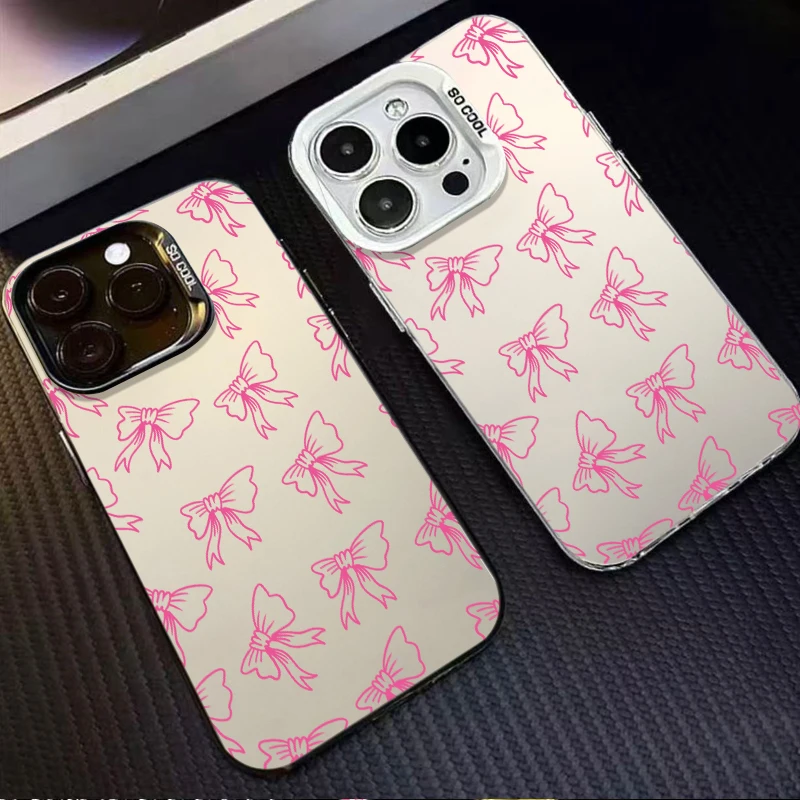 Hollow Outline Ribbon Knot Frosted Phone Case for Samsung Galaxy A37 A36 A35 A34 A32 A26 A25 A24 A23 A22 5G 4G Washable Cover