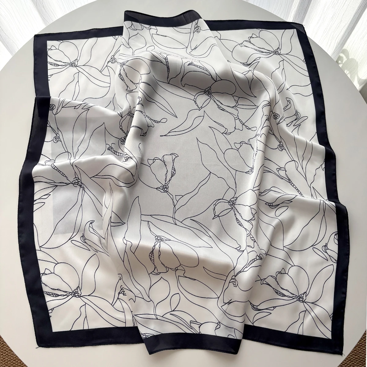 Design Print Scarf Silk Imitation Scarf for Women Square Hairbands Foulard Female Bandana Neck Kerchief Headbands 2026 New image 6