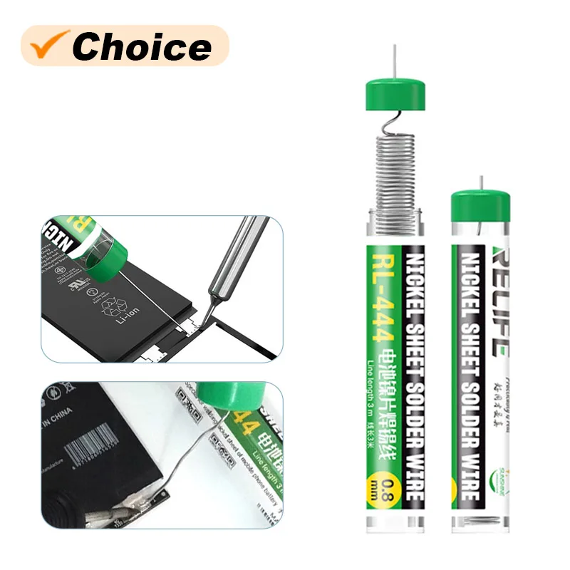 RELIFE RL-444 Battery Nickel Solder Wire for Mobile Phone High Purity No Cleaning Battery Board Welding Repair Tool