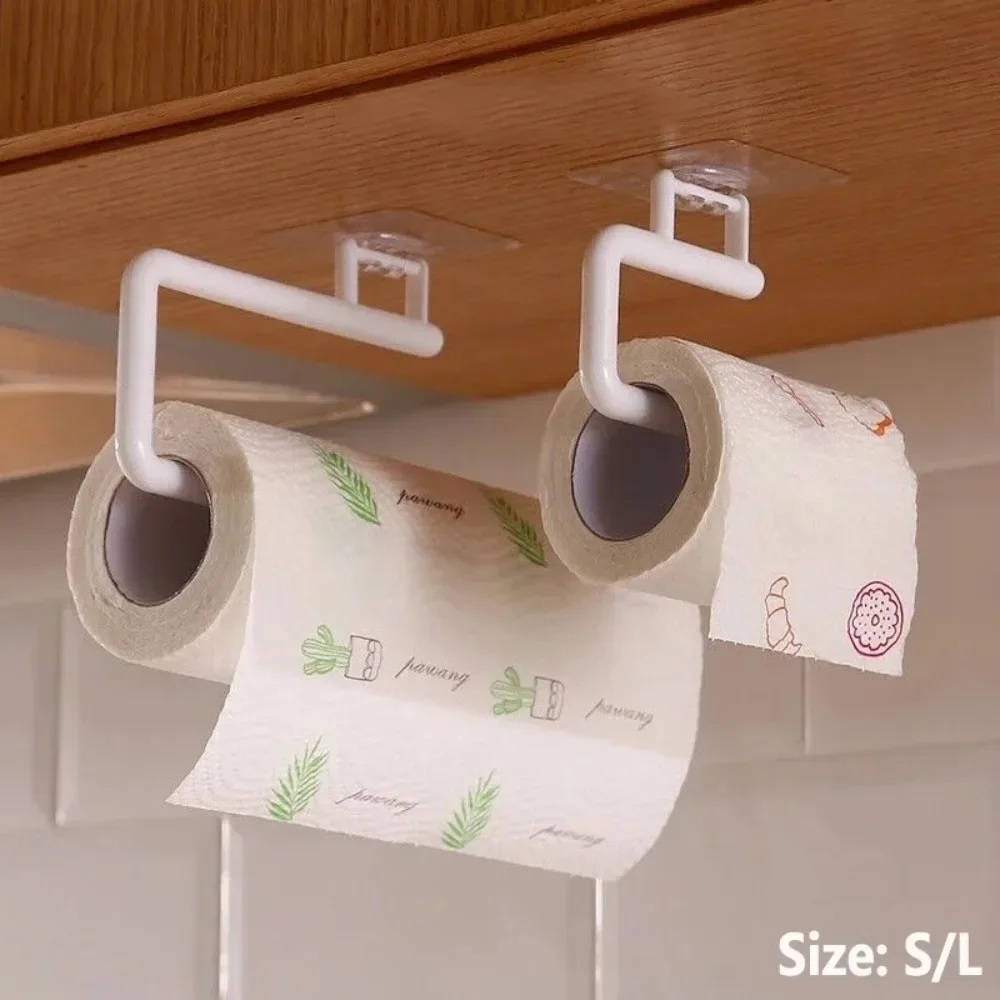 Toilet Paper Holders Self-Adhesive Kitchen Washroom Roll Stand Adjustable Towel Plastic Rack for Bathroom Tissue Storage