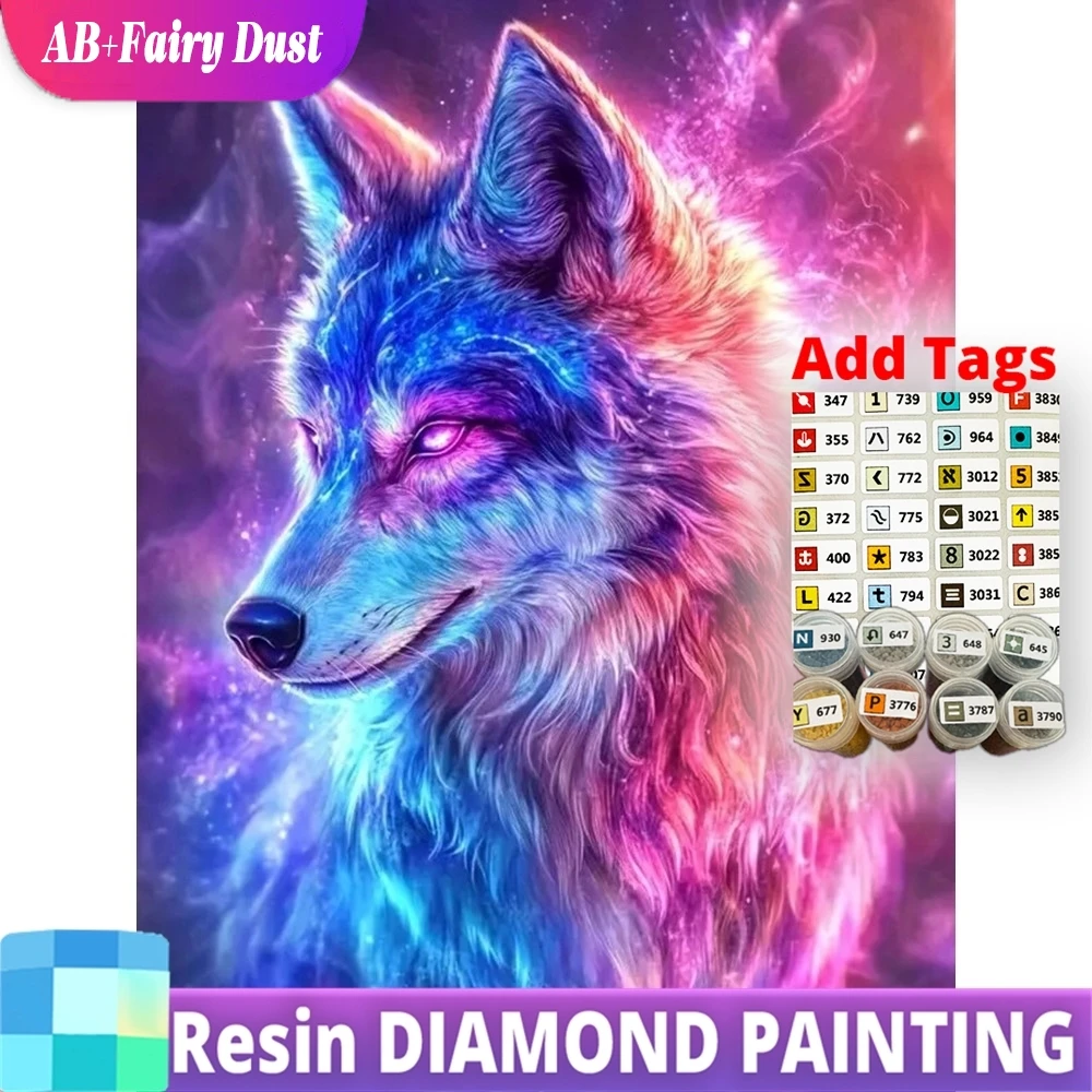 

Resin AB Fairy Dust Full Square Round Diamond Mosaic Wolf Acrylic Craft Supplies Painting Animal New Arrival DIY Embroidery Dog