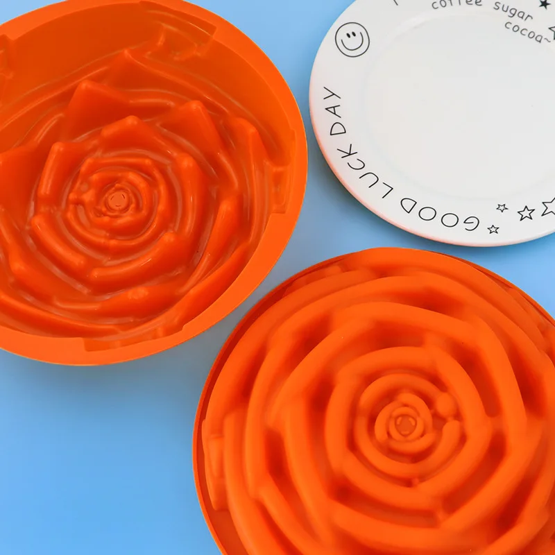 Silicone Large Rose Cake Mold Single Baking Pan DIY Baking Tool XG170 for Sweet Treats And Pastries