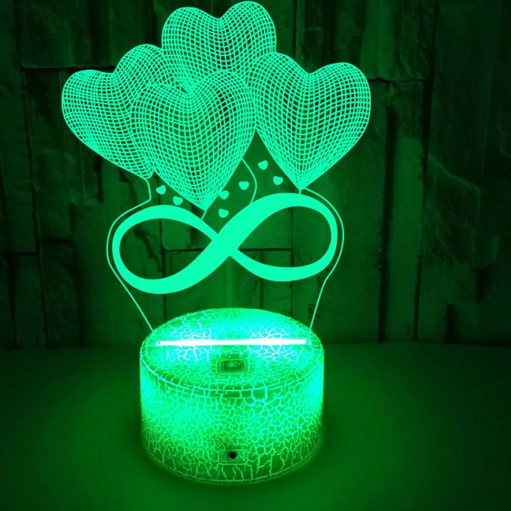 Nighdn Creative Heart Night Light for Couple Bedroom Decoration Color Changing Nightlight Valentine's Day Gift for Girls Women