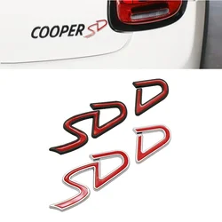 3D 금속 D SD 로고 후면 트렁크 엠블럼 배지, 차체 스티커 데칼, 미니 쿠퍼 S D R50 R53 R55 R56 F54 F55 F56 F57 용
