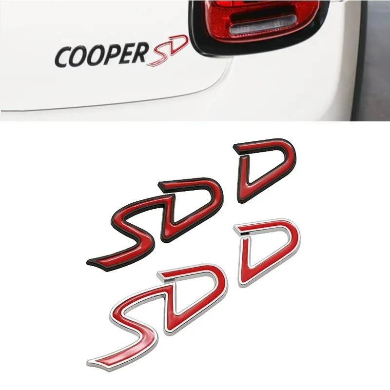 3D Metal D SD Logo Rear Trunk Emblem Badge Car Body Sticker Decals For MINI COOPER S D R50 R53 R55 R56 F54 F55 F56 F57