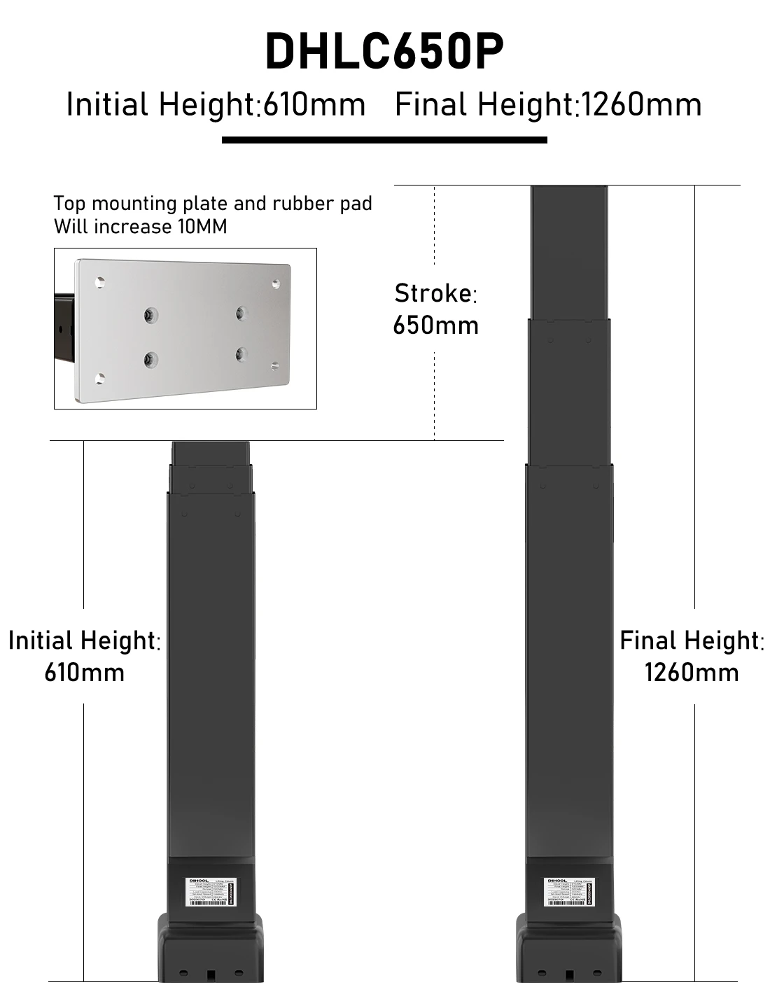 Nogi silnika kolumny podnoszenie elektryczne z kontrolerem WIFI 650MM skok 120kg obciążenie 2/3 sekcji składowy siłownik liniowy