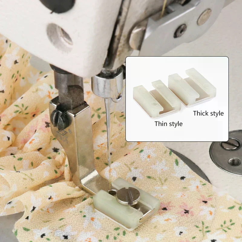 Industrial Sewing Machine Presser Foot Plastic Base Plate for Shirring & Pleating Computer Flat Car Wrinkled Folded Type
