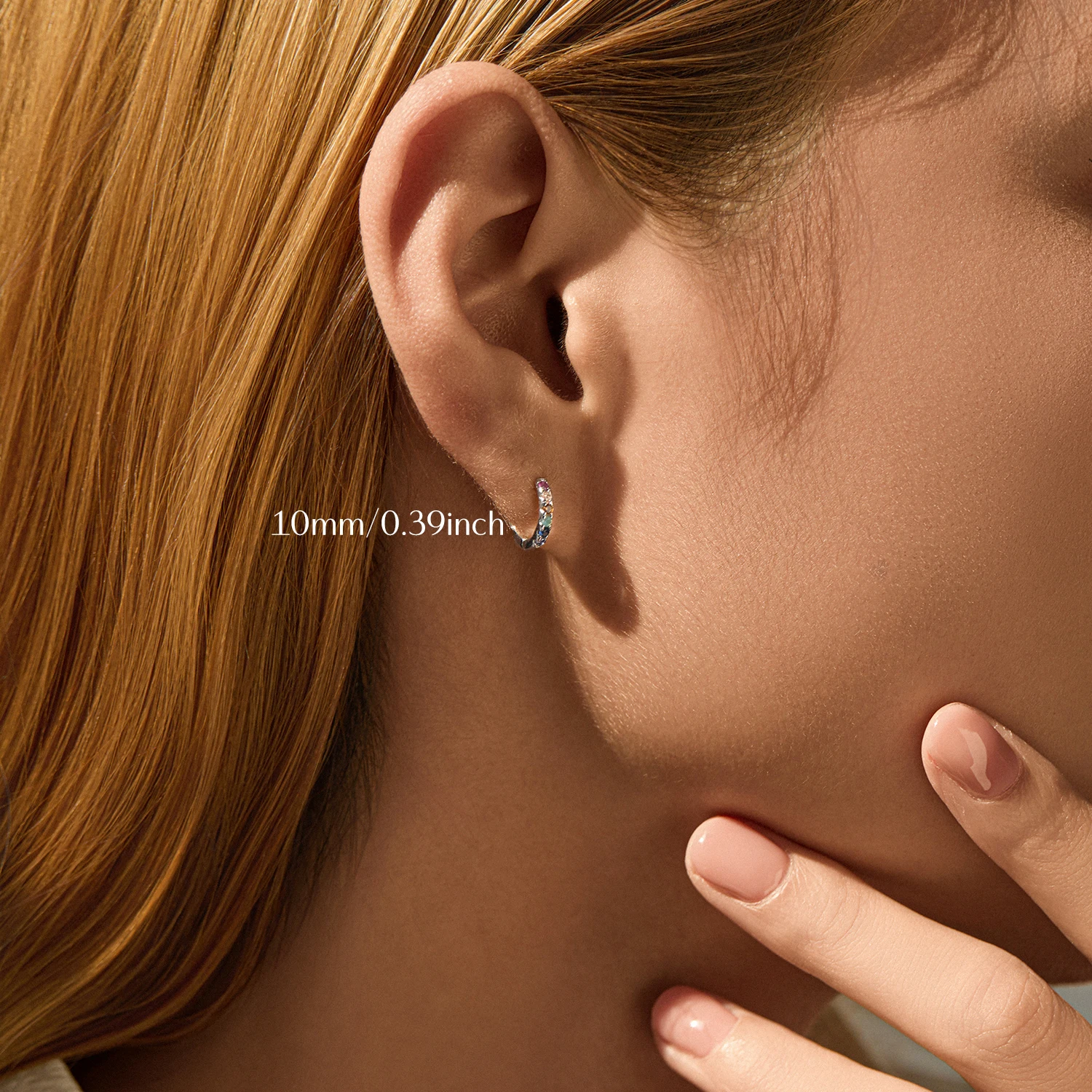 موديان 3 أحجام ملونة الأذن مشبك 925 فضة العصرية تكويم جولة زركونيا هوب أقراط للنساء غرامة مجوهرات