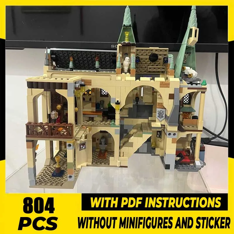 Movie Model Moc Building Blocks Staircase to Common Room and Class Room Technology Brick DIY Assembly Construction Holiday Toys