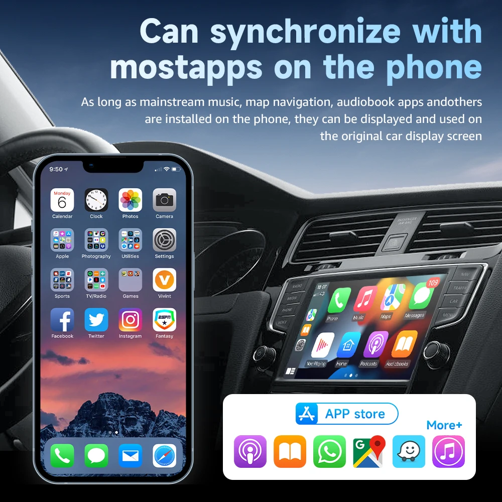 Drahtloser Carplay Android Automatischer Adapter 2-in-1 Intelligente Verschlüsselung Hund Plug and Play Schnellverbindung Mini Intelligent AI