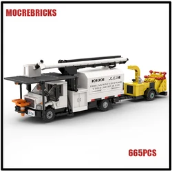 Technical City Engineering Cars Tree Trimmer Services Truck MOC Building Blocks Assembly Model Sets Kid's Bricks Toys Xmas Gifts