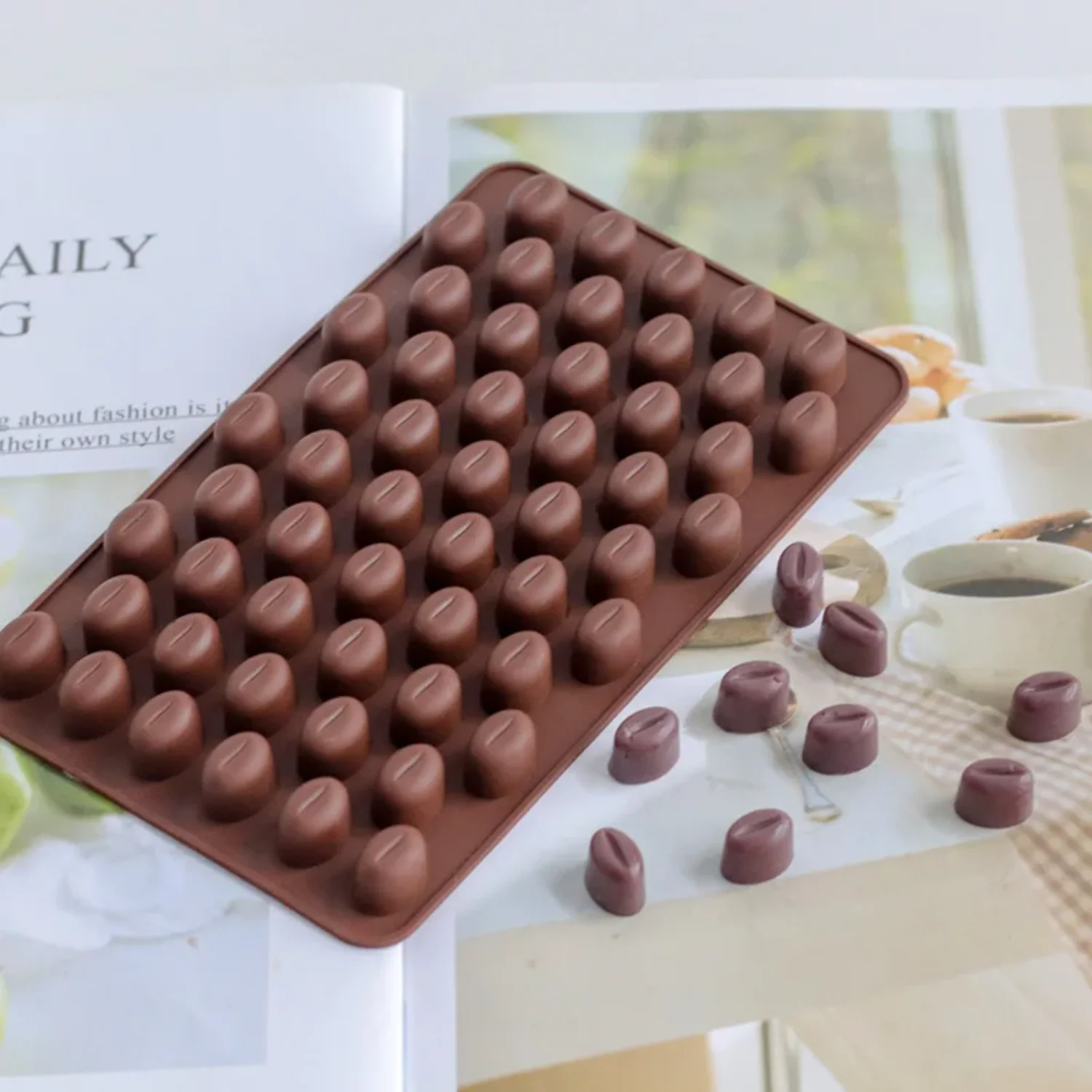 55 Cavity Mini Coffee Beans Chocolate Sugarcraft Candy Silicone Mold Mould Fondant Cake Decorating Baking Pastry Tools