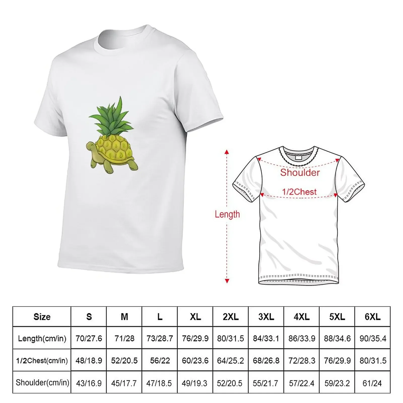 Pineapple Tortoise T-Shirt cute clothes kawaii clothes plain Men's t-shirt