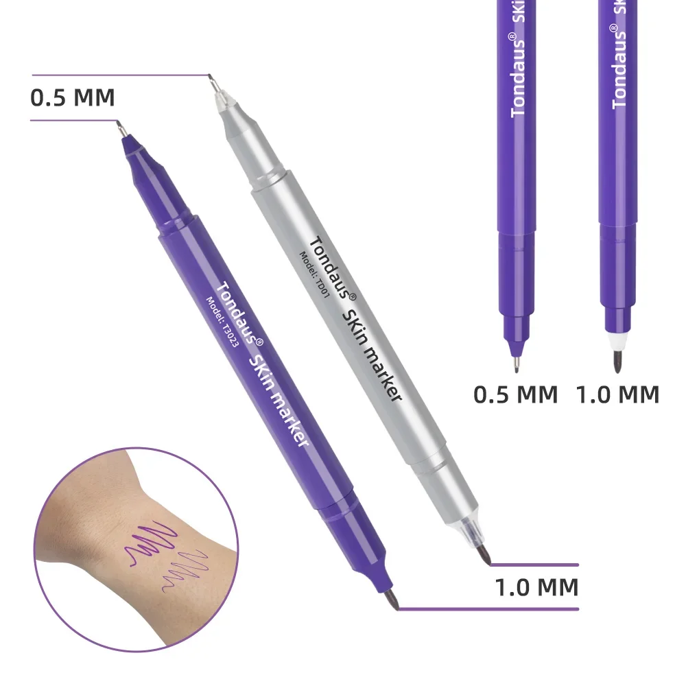 

2025 New Surgical Skin Marker for Eyebrow Skin Marking Pen Tattoo Skin Marker Locate Measure Measuring Ruler Set Toolkit