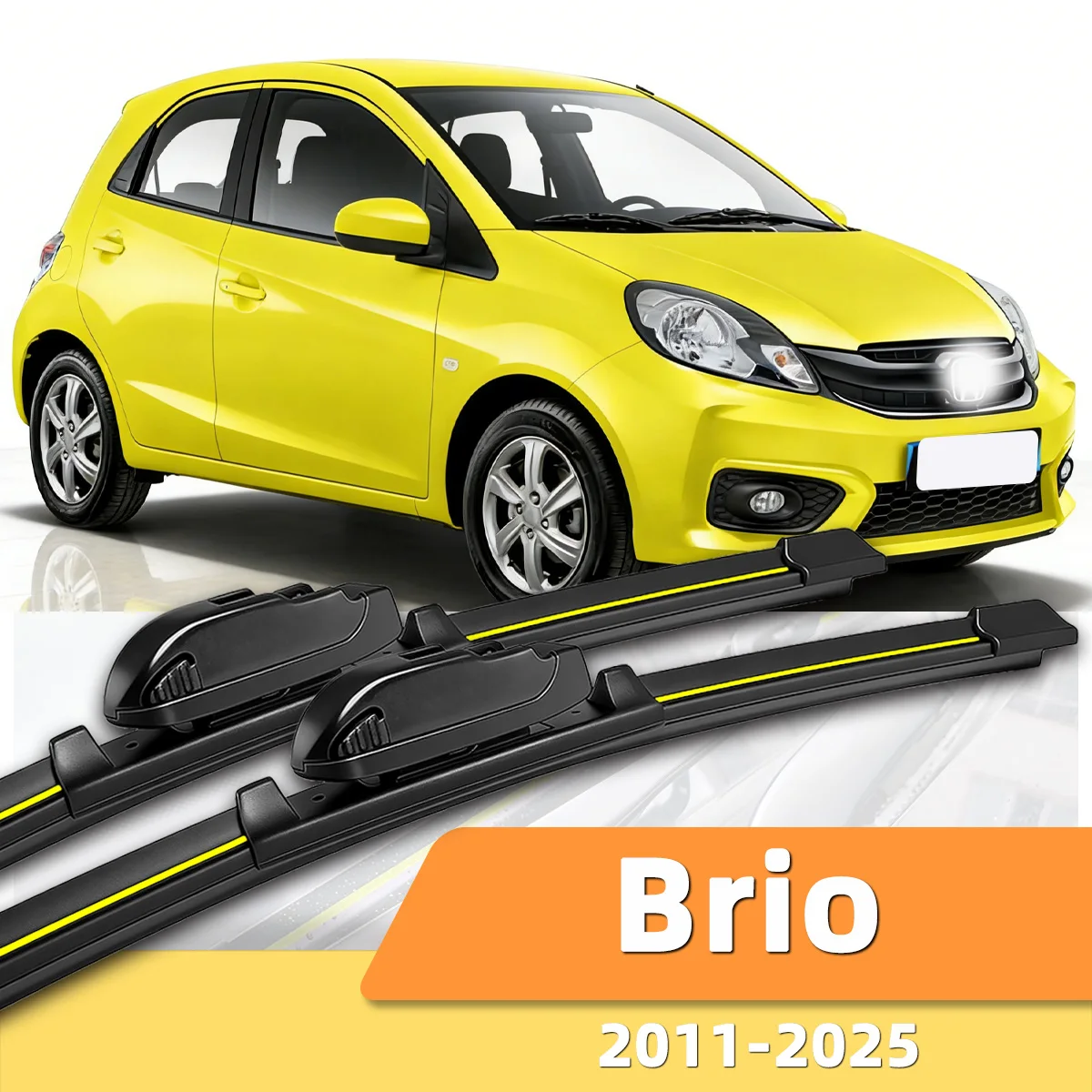 

2PCS Automotive Front Windshield Wiper Suitable For Honda Brio 2011-2025 Natural Rubber Strip Accessories Silent Wiper Blades
