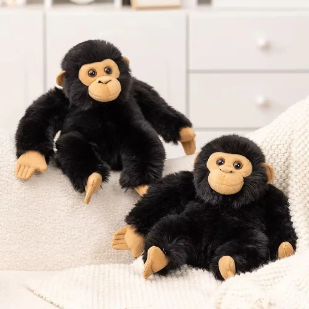 Soft Fluffy Chimpanzee Realistic Design Lifelike Appearance Orangutan Huggable Black Gorilla Stuffed Animal Gift