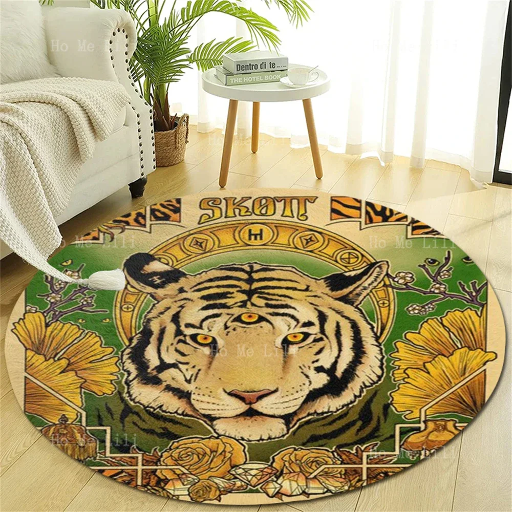 International Tiger Day Midas Song Autumn Yellow Scenery Floor Mat Decorated The Floor