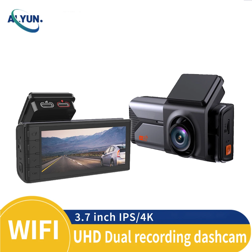 NEW 3.7Inch IPS UHD 2K/4K Dash Cam WiFi APP Connection driving recorder Auto Car Camera Night Vision GSensor Registrar Black box