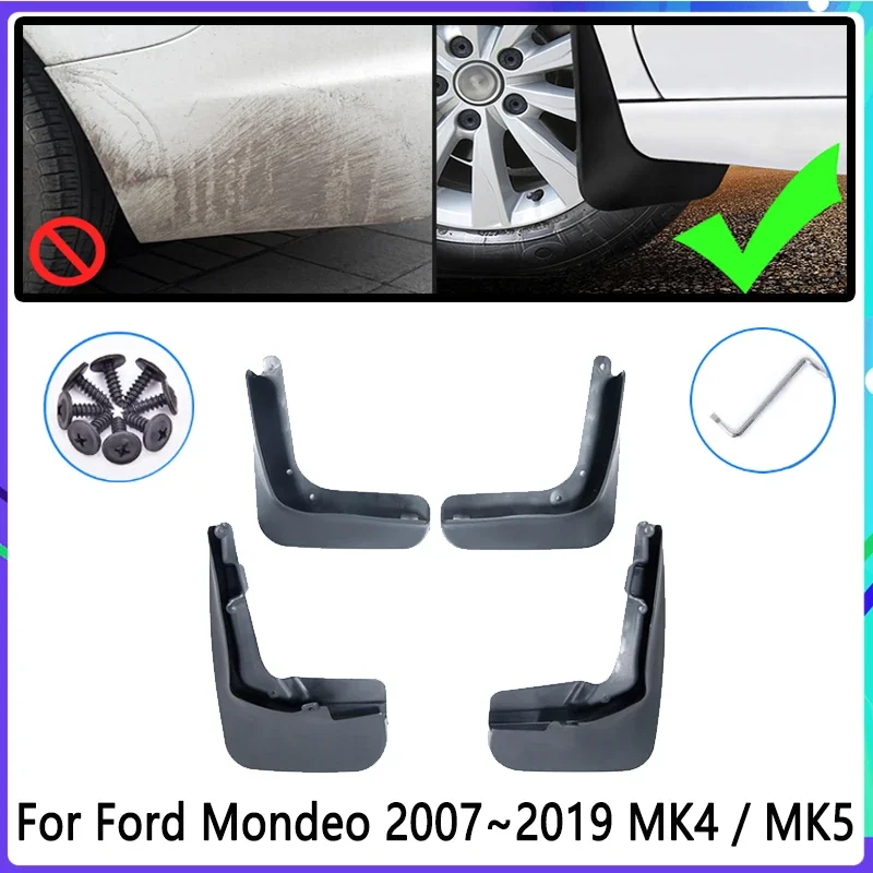 4 PCS Car Mud Flaps For Ford Mondeo MK4 MK5 2007~2019 Fusion CD391 Mudguard Splash Guards Fender Mudflaps Auto Accessories