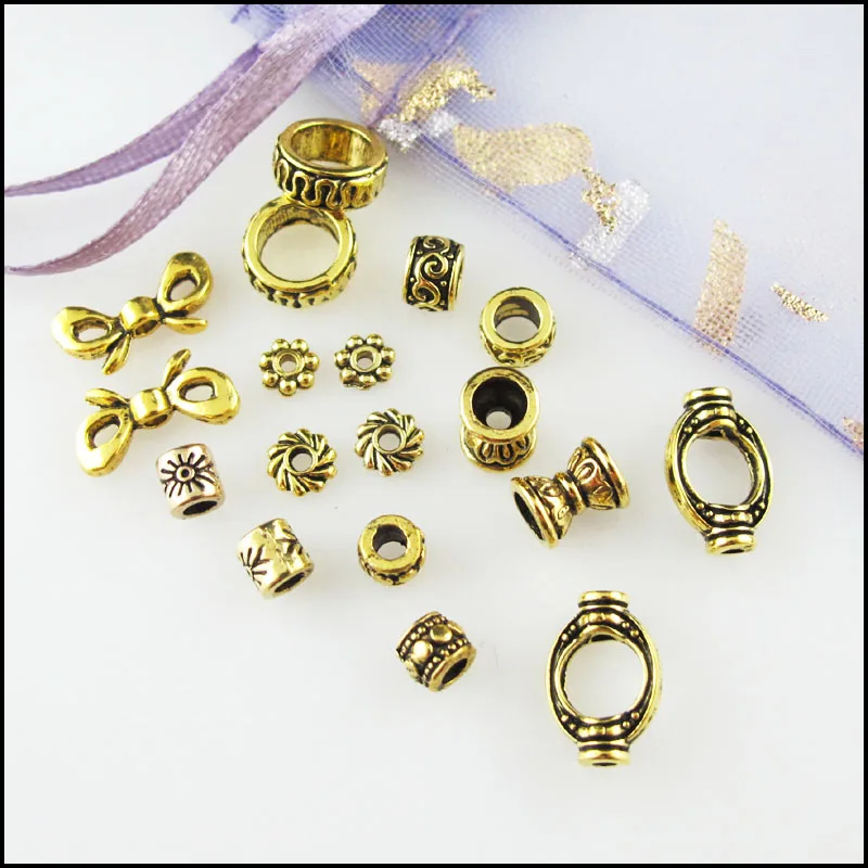 Fashion New Daisy Flower Oval Frame Butterfly Bow Heart Charms Spacer Bar Beads Antiqued Gold Plated