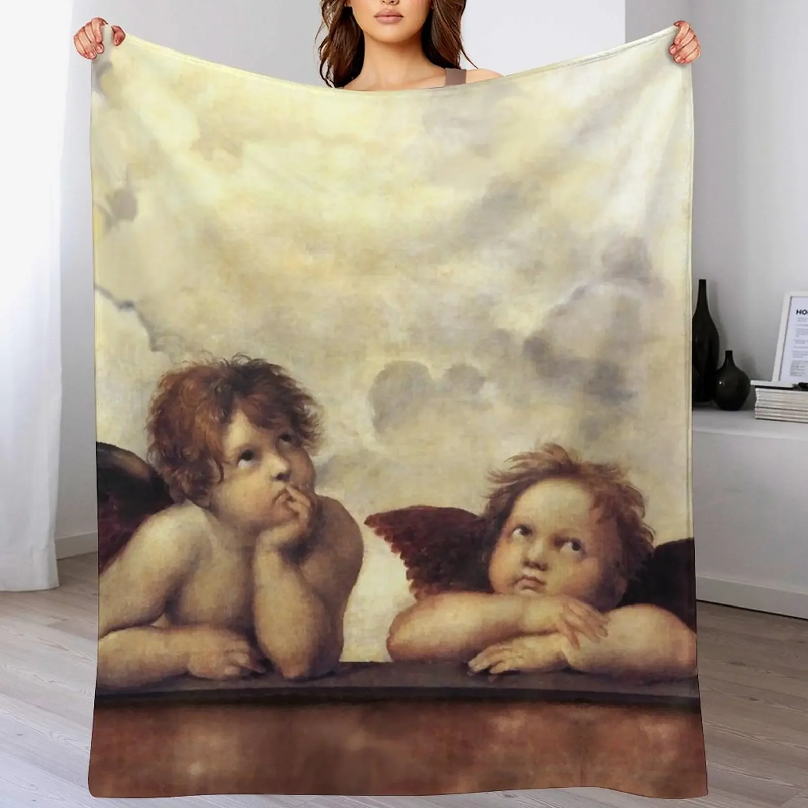 RENAISSANCE ANGELS Winged Cherubs Throw Blanket Sofa Throw Cute Decoratives Weighted Blankets