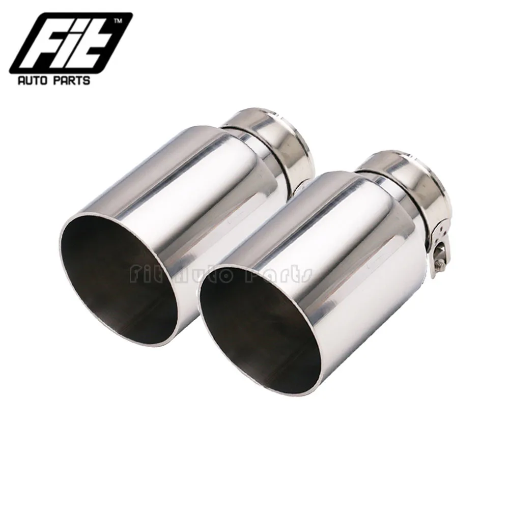 

1PCS Stainless Steel Single Layer Exhaust Tailpipe Straight Muffler Tip 2.5inch Universal Exhaust System End pipe
