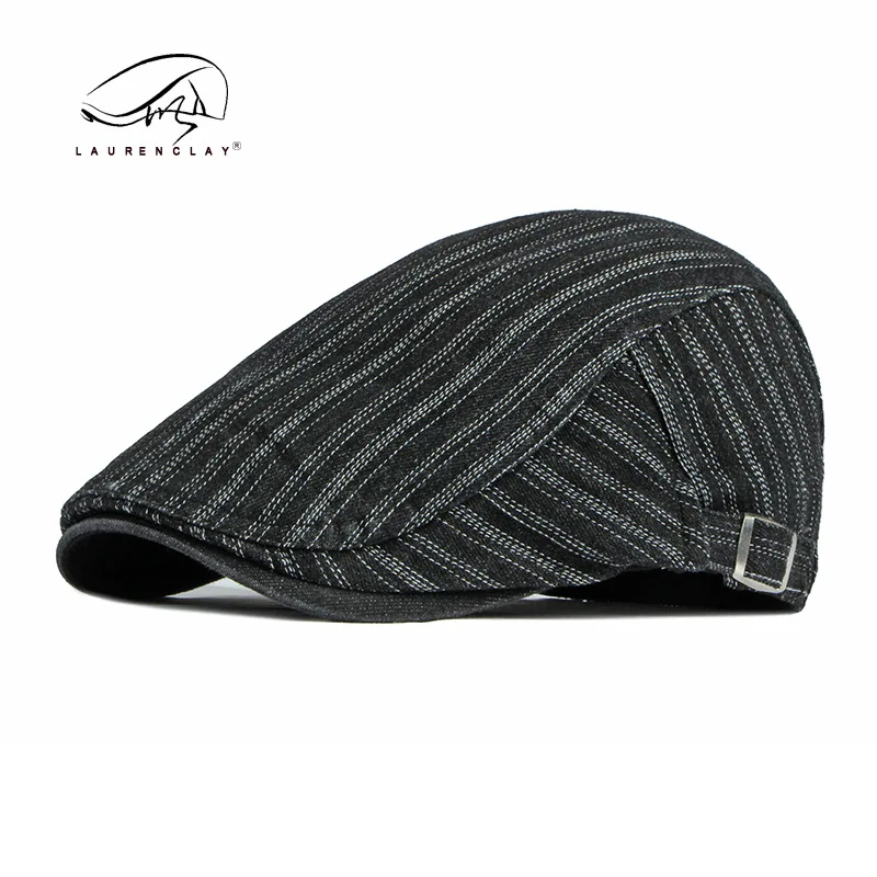 

Hat Men's Spring And Autumn British Retro Beret British Retro Washed Personalized Stitching Denim Women's Artistic Advance Hats